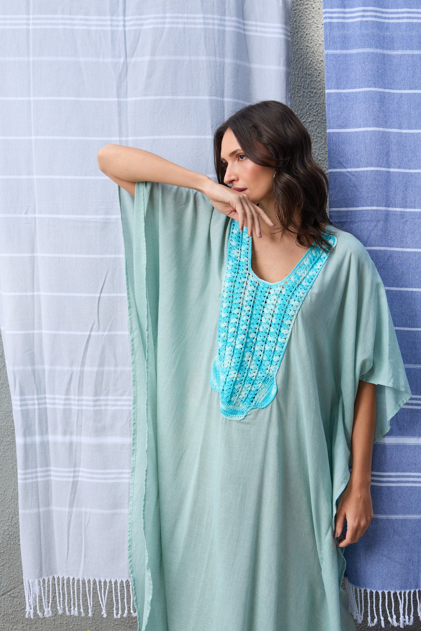 Caftan Saint Barth Crochê Longo