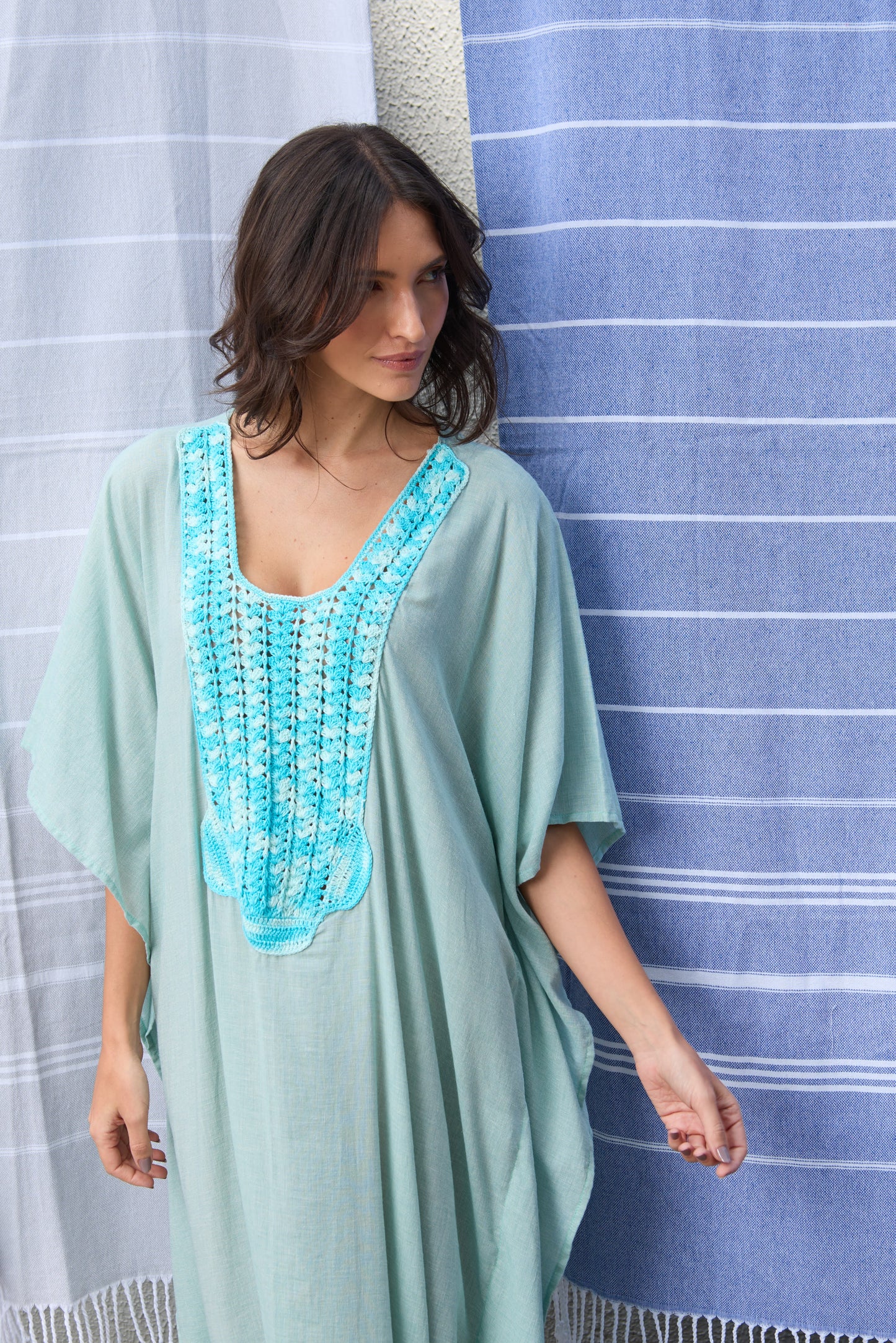 Caftan Saint Barth Crochê Longo