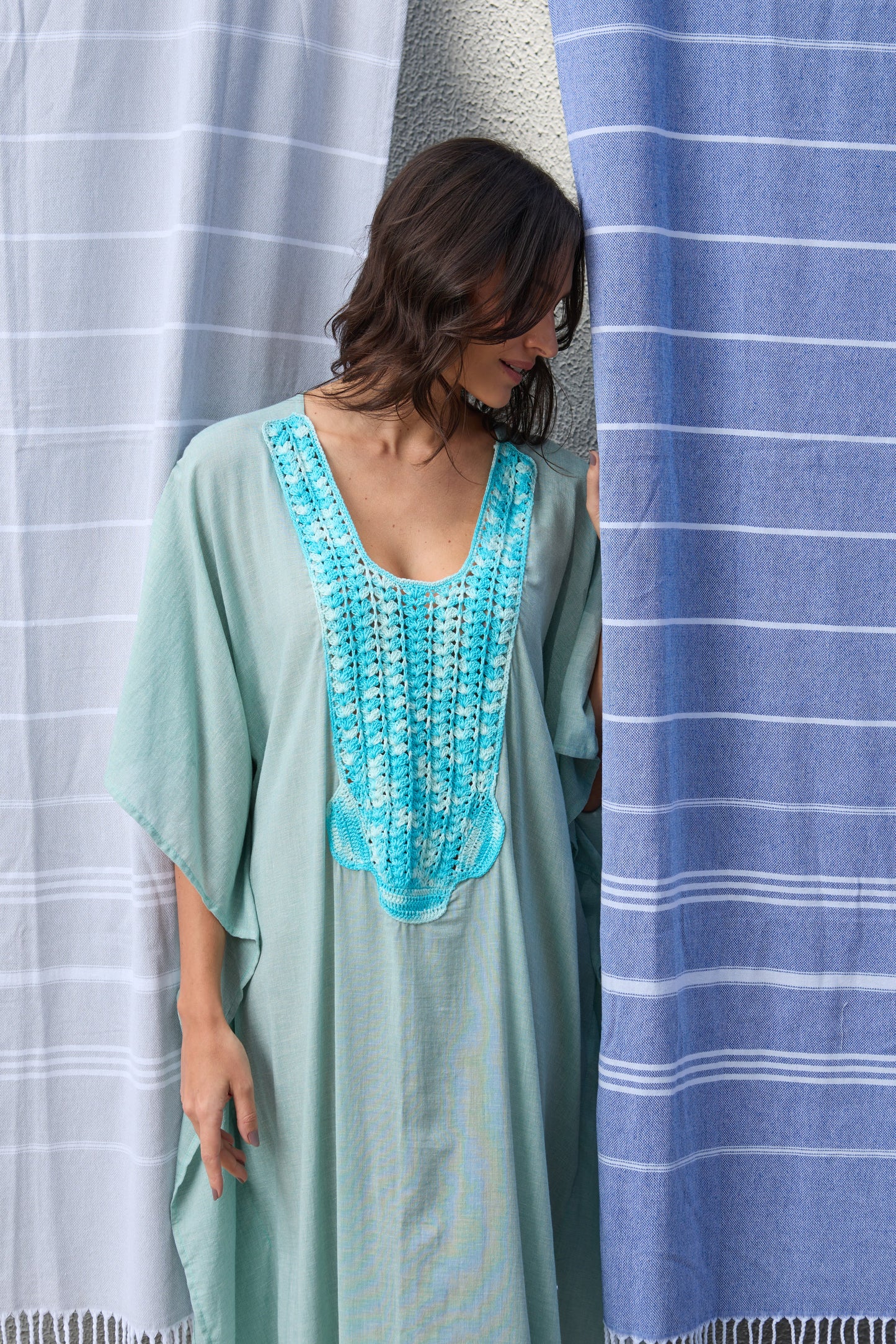 Caftan Saint Barth Crochê Longo