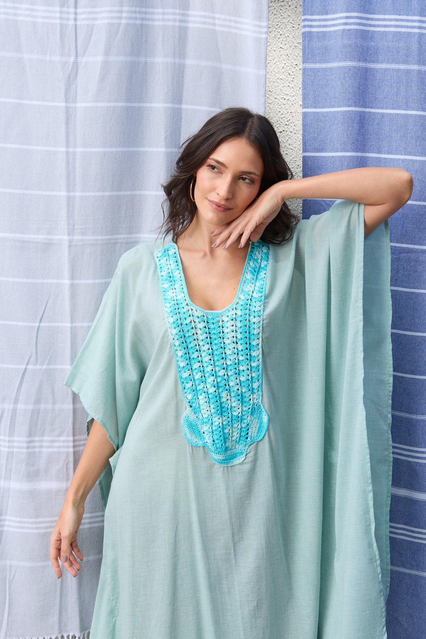 Caftan Saint Barth Crochê Longo