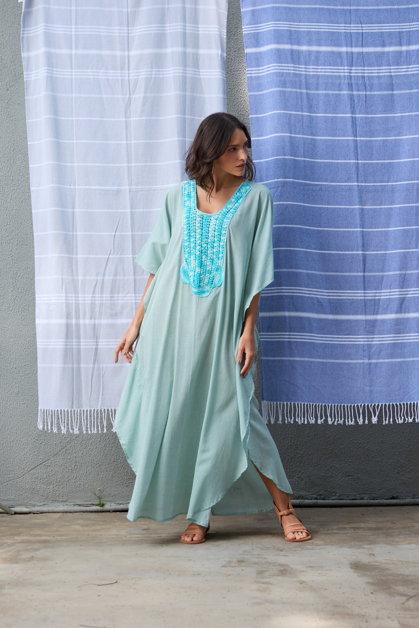 Caftan Saint Barth Crochê Longo