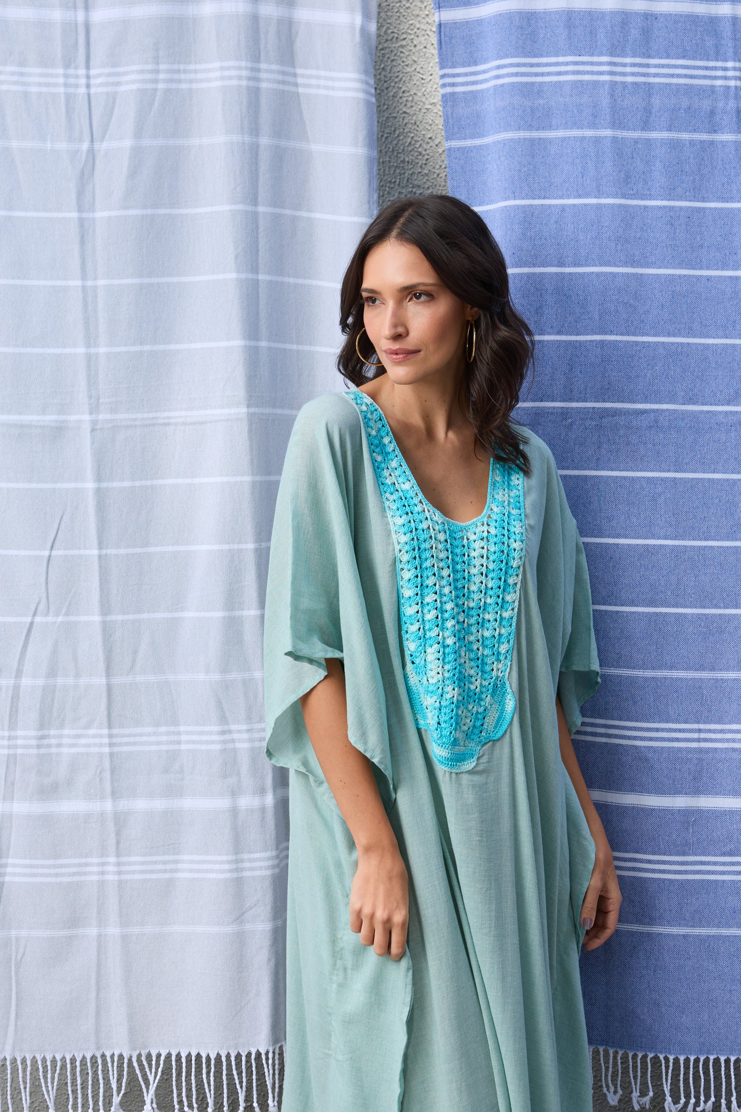 Caftan Saint Barth Crochê Longo