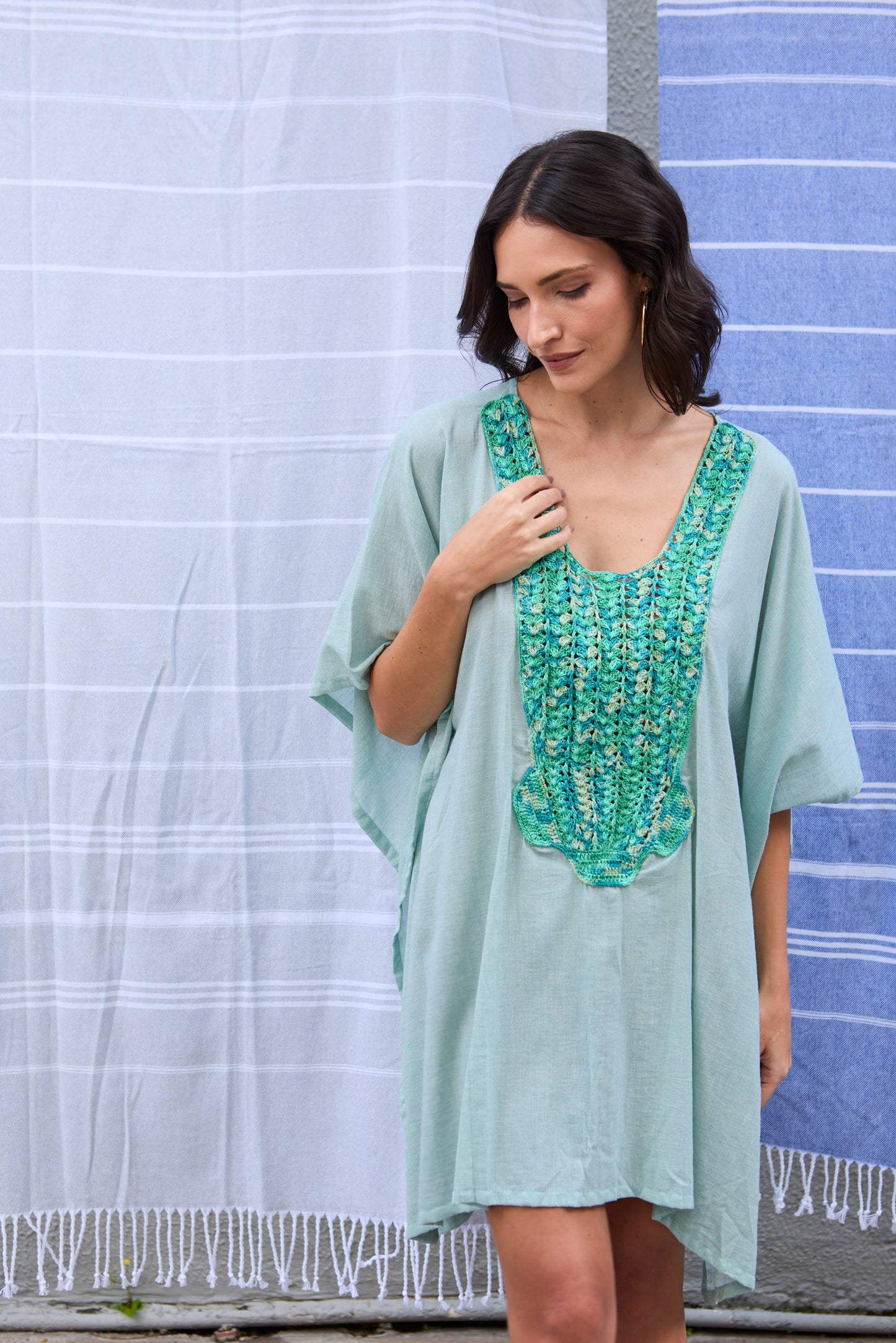 Caftan Saint Barth Crochê Curto